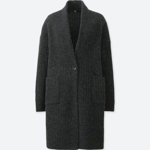 Uniqlo Wool Ribbed Long Cardigan Coat Duster L